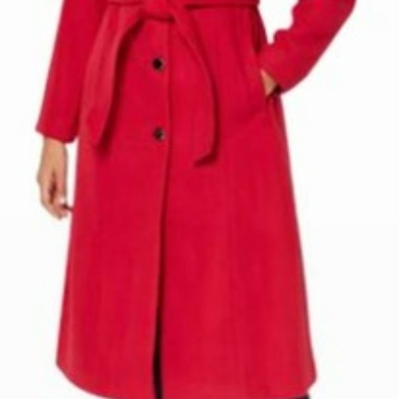KATE SPADE - Single-breasted Belted Coat In Bright Pink, Small - Picture 2 of 9